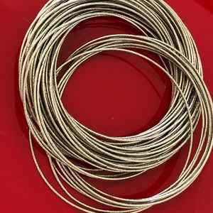 Silver plated bracelet set, knotted beautifully